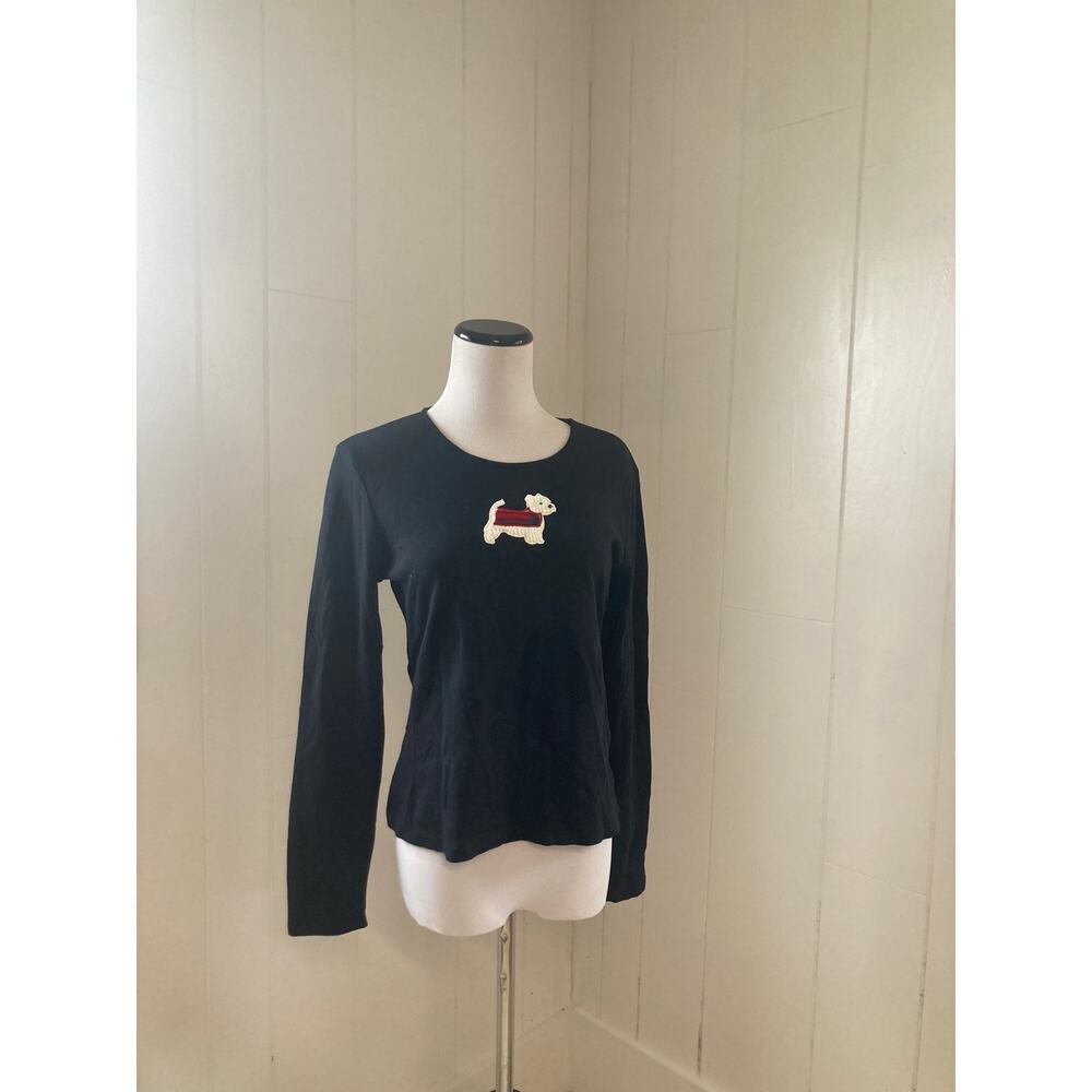 Casual Corner Annex Scottie Dog Long Sleeve T-shirt, Size S